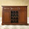 Cherry Wood Dining Room Storage Buffet Cabinet Sideboard with Wine Holder