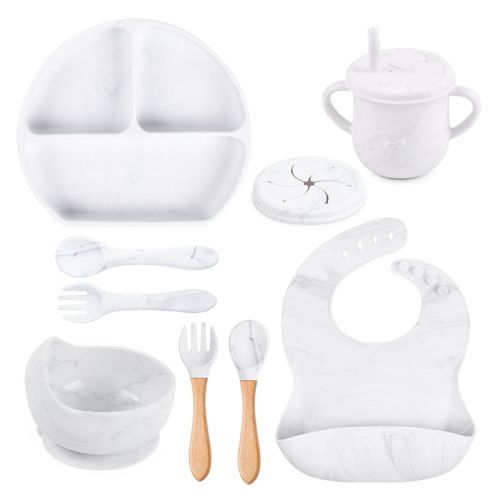 Silicone Solid Color Babies' Tableware Set Silicone Solid Color Babies' Tableware Set