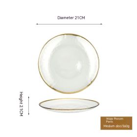 Phnom Penh Fruit Plate Creative Set Glass Plate Household (Option: Medium Plate Wide Brim)