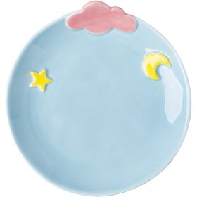 Household Fashion Fairy Ceramic Tableware (Option: Shallow Plate Blue)